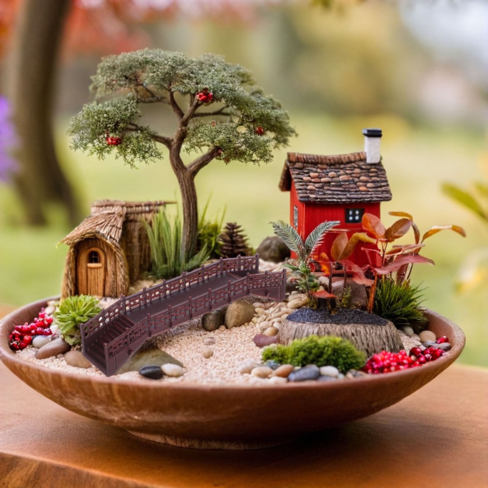 Bonsai Garden Set Up - Ornement élégant de mini-arche chinoise vintage