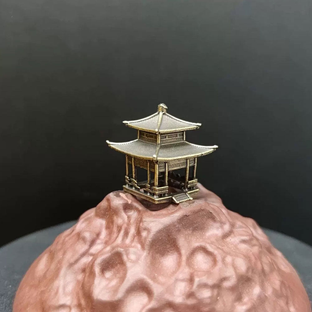 Bonsai Garden Set Up - Ornement de pavillon en laiton, style